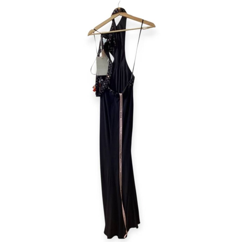 Mac Duggal Black Floral sequined Criss Cross Bodice Gown size 0 NWT - Picture 4 of 14
